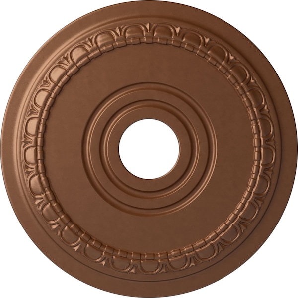 Ekena Millwork Munich Ceiling Medallion (Fits Canopies up to 5 5/8"), 17 1/2"OD x 3 5/8"ID x 1"P, Polished Copper CM17MUPOS - main